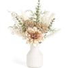 imageMkono Small Artificial Flowers in Ceramic Vase 135quot Centerpieces Coffee Table Decor Silk Flower Arrangements for Home Decor Indoor Fake Flower Bouquet for Bathroom Dining Room Kitchen Wedding BlueBrown