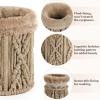 imageMkono Glasses Holder for Nightstand Plush Lined Glasses Stand for Multiple Glasses Boho Decor Eyeglass Case for OfficeBrown