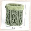 imageMkono Glasses Holder for Nightstand Plush Lined Glasses Stand for Multiple Glasses Boho Decor Eyeglass Case for OfficeGreen