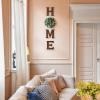 imageMkono Farmhouse Wall Home Sign with Artificial Eucalyptus for O Rustic Wooden Hanging Letters Decorative Wall Art Decor for Living Room Kitchen Entryway Housewarming Gift MultiBrown