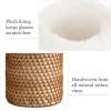 imageMkono Glasses Holder for Nightstand Rattan Plush Lined Protective Glasses Stand for Multiple Glasses Eyeglass Organizer Holder for Office Desk Table