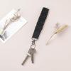 imageMkono Macrame Key Chain Cute Keychain Wristlet Lanyard Boho Woven Wrist Lanyard for Keys Key Chains for Car Key ID BadgesBlack