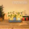 imageMkono Mason Jar Lights Centerpiece Table Decorations for Dining Room Farmhouse Coffee Table Decor Wood Tray with 3 Jars Flowers for Kitchen Living Dining Room Light GreenGrey Blue