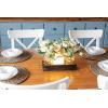 imageMkono Mason Jar Lights Centerpiece Table Decorations for Dining Room Farmhouse Coffee Table Decor Wood Tray with 3 Jars Flowers for Kitchen Living Dining Room Light GreenWhite