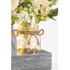 imageMkono Mason Jar Lights Centerpiece Table Decorations for Dining Room Farmhouse Coffee Table Decor Wood Tray with 3 Jars Flowers for Kitchen Living Dining Room Light GreenGrey Blue