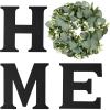 imageMkono Farmhouse Wall Home Sign with Artificial Eucalyptus for O Rustic Wooden Hanging Letters Decorative Wall Art Decor for Living Room Kitchen Entryway Housewarming Gift MultiBlack
