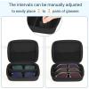 imageMkono Travel Sunglasses Organizer Glasses Case Multiple Pairs with Adjustable Slots Eyeglasses Case Storage Box for Men 3 Slots BlackBlack