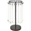 imageMkono Necklace Holder Metal Jewelry Display Stand Necklace Organizer with 22 Hooks for Storage and Hanging Bracelet Keychain Home Room Deocr for WomenWoodBlack