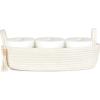 imageMkono Small Storage Basket for Toilet Tank Top Boho Bathroom Decor Woven Rope Toilet Paper Tray Organizer for Shelf Bedroom Living Room Brown and White 1 Pack 157quot L x 6quot WWhite