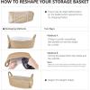 imageMkono Small Storage Basket for Toilet Tank Top Boho Bathroom Decor Woven Rope Toilet Paper Tray Organizer for Shelf Bedroom Living Room Brown and White 1 Pack 157quot L x 6quot WBrown