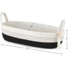 imageMkono Small Storage Basket for Toilet Tank Top Boho Bathroom Decor Woven Rope Toilet Paper Tray Organizer for Shelf Bedroom Living Room Brown and White 1 Pack 157quot L x 6quot WBlack and White