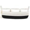 imageMkono Small Storage Basket for Toilet Tank Top Boho Bathroom Decor Woven Rope Toilet Paper Tray Organizer for Shelf Bedroom Living Room Brown and White 1 Pack 157quot L x 6quot WBlack and White