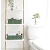 imageMkono Macrame Storage Baskets Boho Decor Box Handmade Woven Decorative Countertop Toilet Tank Shelf Cabinet Organizer for Bedroom Livingroom Home Set of 2 GreenGreen