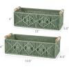 imageMkono Macrame Storage Baskets Boho Decor Box Handmade Woven Decorative Countertop Toilet Tank Shelf Cabinet Organizer for Bedroom Livingroom Home Set of 2 GreenGreen