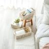 imageMkono Macrame Storage Baskets Boho Decor Box Handmade Woven Decorative Countertop Toilet Tank Shelf Cabinet Organizer for Bedroom Livingroom Home Set of 2 GreenIvory
