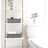 imageMkono Macrame Storage Baskets Boho Decor Box Handmade Woven Decorative Countertop Toilet Tank Shelf Cabinet Organizer for Bedroom Livingroom Home Set of 2 GreenGrey