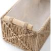 imageMkono Macrame Storage Baskets Boho Decor Box Handmade Woven Decorative Countertop Toilet Tank Shelf Cabinet Organizer for Bedroom Livingroom Home Set of 2 GreenBrown
