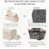 imageMkono Macrame Storage Baskets Boho Decor Box Handmade Woven Decorative Countertop Toilet Tank Shelf Cabinet Organizer for Bedroom Livingroom Home Set of 2 GreenIvory