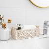 imageMkono Macrame Storage Baskets Boho Decor Box Handmade Woven Decorative Countertop Toilet Tank Shelf Cabinet Organizer for Bedroom Livingroom Home Set of 2 GreenIvory