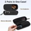 imageMkono Double Eyeglasses Case EVA Hard Shell Travel Sunglass Organizer with Zipper Closure Multiple Glasses Case for TravelBlack