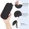 imageMkono Double Eyeglasses Case EVA Hard Shell Travel Sunglass Organizer with Zipper Closure Multiple Glasses Case for TravelBlack