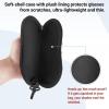 imageMkono Eyeglasses Case 2 Packs Ultra Light Neoprene Travel Glasses Cases Soft Sunglasses Case with Clip for Men Women Black