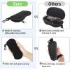 imageMkono Eyeglasses Case 2 Packs Ultra Light Neoprene Travel Glasses Cases Soft Sunglasses Case with Clip for Men Women Black