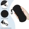 imageMkono Eyeglasses Case 2 Packs Ultra Light Neoprene Travel Glasses Cases Soft Sunglasses Case with Clip for Men Women Black