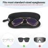 imageMkono Eyeglasses Case 2 Packs Ultra Light Neoprene Travel Glasses Cases Soft Sunglasses Case with Clip for Men Women Black