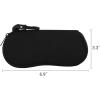 imageMkono Eyeglasses Case 2 Packs Ultra Light Neoprene Travel Glasses Cases Soft Sunglasses Case with Clip for Men Women Black