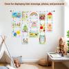 imageMkono Art Display for Kids Artwork 59quot L Hanging Rope Boho Wall Decor with 34 Clips Kids Art Collage Pictures Holder Wall Hanging Decoration for Room Bedroom Playroom Classroom BrownDark Brown