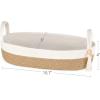 imageMkono Small Storage Basket for Toilet Tank Top Boho Bathroom Decor Woven Rope Toilet Paper Tray Organizer for Shelf Bedroom Living Room White and Brown 13quot L x 6quot WBrown and White