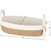 imageMkono Small Storage Basket for Toilet Tank Top Boho Bathroom Decor Woven Rope Toilet Paper Tray Organizer for Shelf Bedroom Living Room White and Brown 13quot L x 6quot WBrown and White
