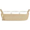 imageMkono Small Storage Basket for Toilet Tank Top Boho Bathroom Decor Woven Rope Toilet Paper Tray Organizer for Shelf Bedroom Living Room White and Brown 13quot L x 6quot WBrown