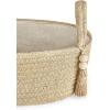 imageMkono Small Storage Basket for Toilet Tank Top Boho Bathroom Decor Woven Rope Toilet Paper Tray Organizer for Shelf Bedroom Living Room White and Brown 13quot L x 6quot WBrown