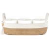 imageMkono Small Storage Basket for Toilet Tank Top Boho Bathroom Decor Woven Rope Toilet Paper Tray Organizer for Shelf Bedroom Living Room White and Brown 13quot L x 6quot WBrown and White