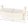 imageMkono Small Storage Basket for Toilet Tank Top Boho Bathroom Decor Woven Rope Toilet Paper Tray Organizer for Shelf Bedroom Living Room White and Brown 13quot L x 6quot WWhite