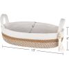 imageMkono Small Storage Basket for Toilet Tank Top Boho Bathroom Decor Woven Rope Toilet Paper Tray Organizer for Shelf Bedroom Living Room White and Brown 13quot L x 6quot WWhite and Brown
