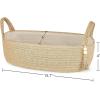 imageMkono Small Storage Basket for Toilet Tank Top Boho Bathroom Decor Woven Rope Toilet Paper Tray Organizer for Shelf Bedroom Living Room White and Brown 13quot L x 6quot WBrown