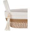 imageMkono Small Storage Basket for Toilet Tank Top Boho Bathroom Decor Woven Rope Toilet Paper Tray Organizer for Shelf Bedroom Living Room White and Brown 13quot L x 6quot WWhite and Brown