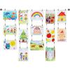 imageMkono Art Display for Kids Artwork 59quot L Hanging Rope Boho Wall Decor with 34 Clips Kids Art Collage Pictures Holder Wall Hanging Decoration for Room Bedroom Playroom Classroom BrownDark Brown
