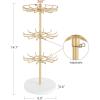 imageMkono Bracelet Holder Gold Metal Rotating Bracelet Display Stand 3 Tier Jewelry Tower rack with 36 Hooks and Wood Base Modern Adjustable Storage Organizer Tree for Selling KeyChain Bangle Accessories