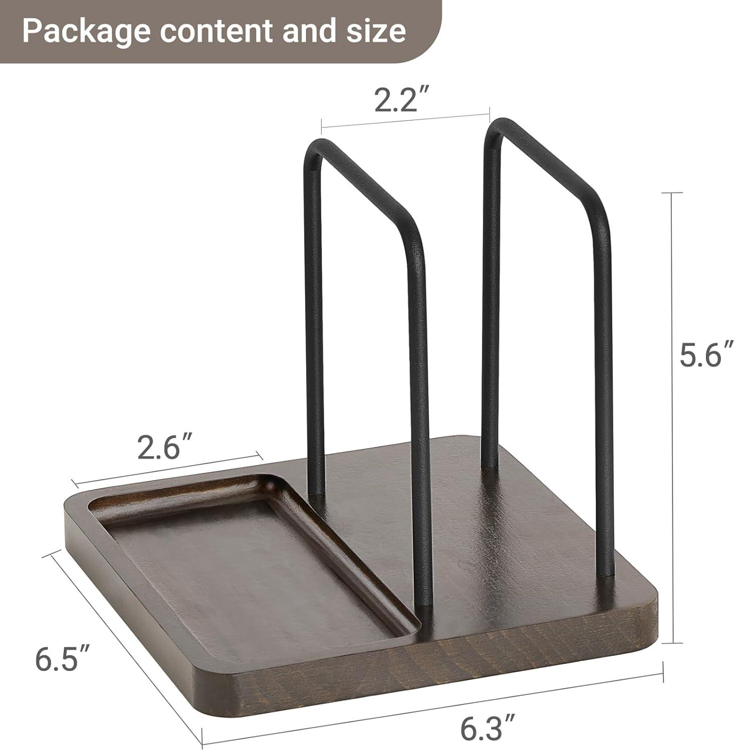 imageMkono Napkin Holder for Table Farmhouse Black Wooden Napkin Dispenser Rustic Paper Napkin Storage for Kitchen Dining Room Coffee Bar Salt and Pepper Shakers not Included WhiteBrown