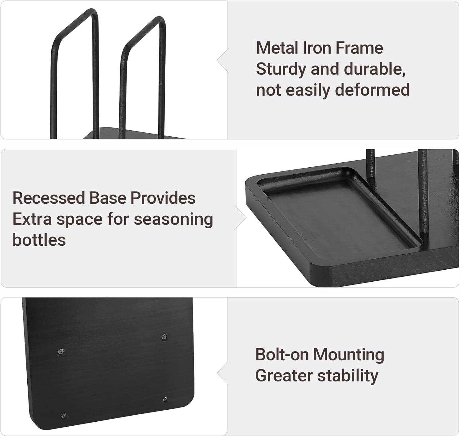 imageMkono Napkin Holder for Table Farmhouse Black Wooden Napkin Dispenser Rustic Paper Napkin Storage for Kitchen Dining Room Coffee Bar Salt and Pepper Shakers not Included WhiteBlack