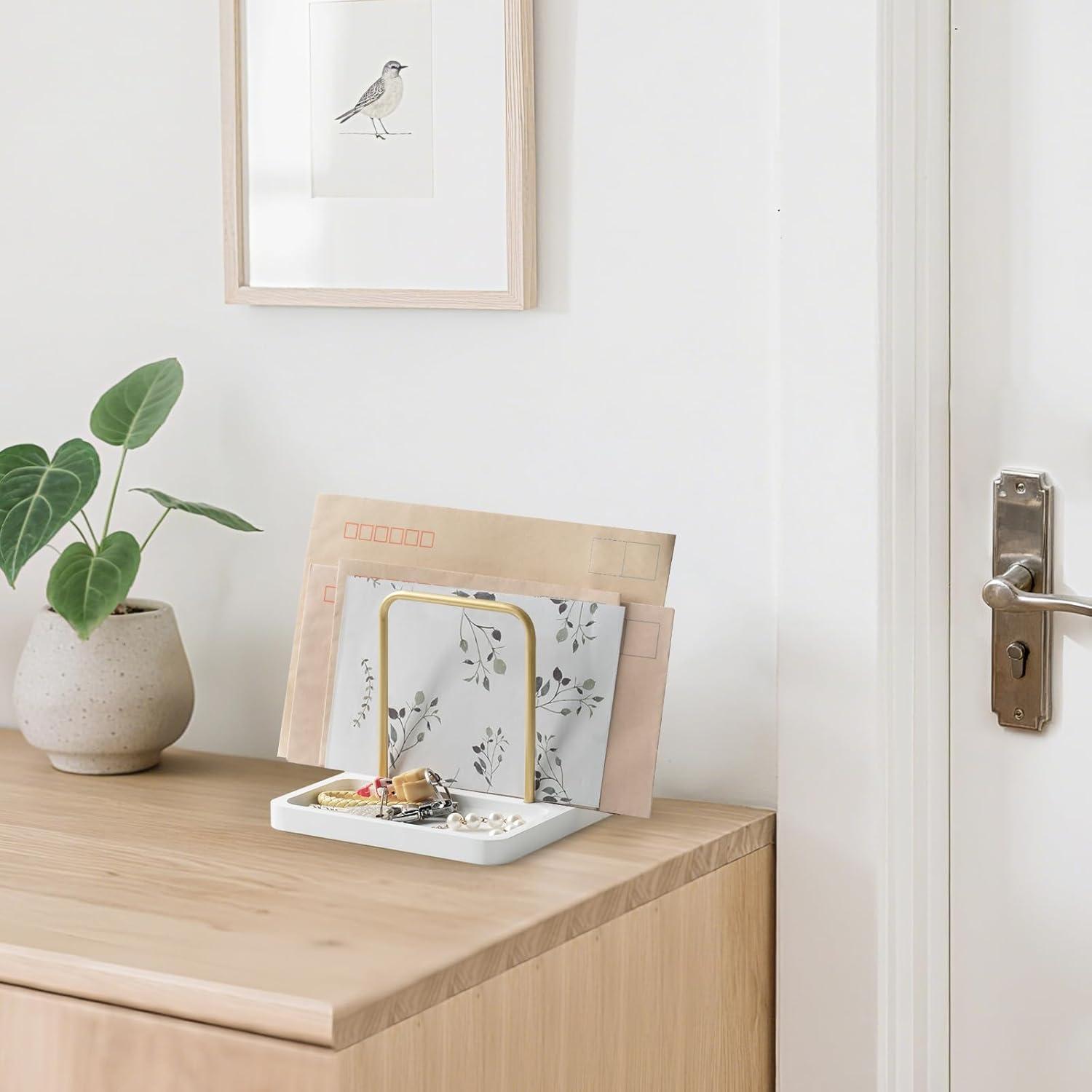 imageMkono Napkin Holder for Table Farmhouse Black Wooden Napkin Dispenser Rustic Paper Napkin Storage for Kitchen Dining Room Coffee Bar Salt and Pepper Shakers not Included WhiteWhite