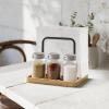 imageMkono Napkin Holder for Table Farmhouse Black Wooden Napkin Dispenser Rustic Paper Napkin Storage for Kitchen Dining Room Coffee Bar Salt and Pepper Shakers not Included Whitenature