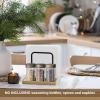 imageMkono Napkin Holder for Table Farmhouse Black Wooden Napkin Dispenser Rustic Paper Napkin Storage for Kitchen Dining Room Coffee Bar Salt and Pepper Shakers not Included Whitenature
