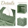 imageMkono Tissue Box Cover Macrame Square OpenBottom Tissue Box Holder Boho Decor Tissue Organizer Bohemian Handmade Woven Tissue Cube Box for Bathroom Bedroom Dresser Living Room Office Dorm GreenGreen