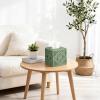 imageMkono Tissue Box Cover Macrame Square OpenBottom Tissue Box Holder Boho Decor Tissue Organizer Bohemian Handmade Woven Tissue Cube Box for Bathroom Bedroom Dresser Living Room Office Dorm GreenGreen