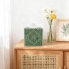 imageMkono Tissue Box Cover Macrame Square OpenBottom Tissue Box Holder Boho Decor Tissue Organizer Bohemian Handmade Woven Tissue Cube Box for Bathroom Bedroom Dresser Living Room Office Dorm GreenGreen